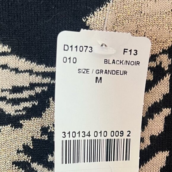 Le Chateau sweater top cheetah 🐆 cat animal knit Black Top with Gold Pattern - Picture 2 of 7